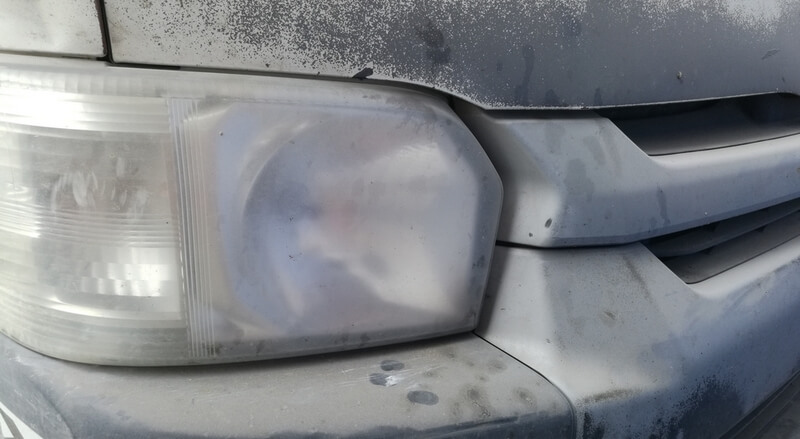 dull foggy headlight
