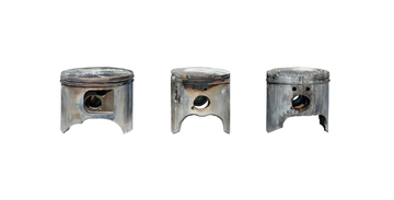 Burned pistons