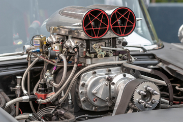 Supercharged car engine