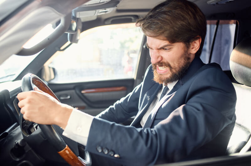 Frustrated car driver
