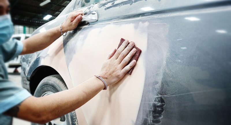 Sanding a car