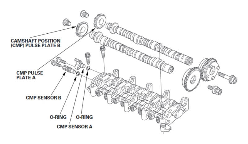 Camshaft sensor - exploded view